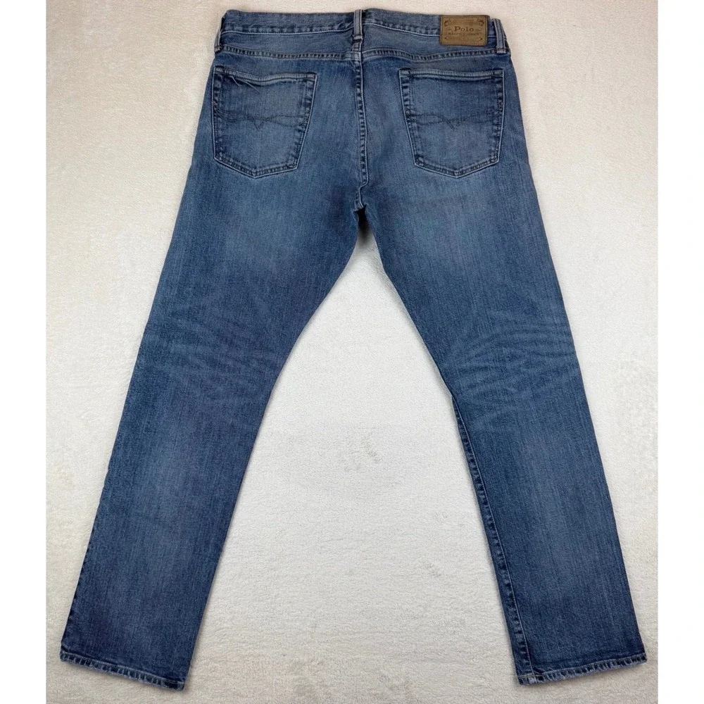 Polo‎ Ralph Lauren Mens Varick Straight Leg Button Fly Blue Jeans 34x30 Denim